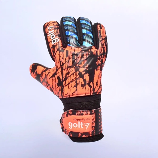 Guantes de arquero de competencia Golty HyperFaster, naranja y azul