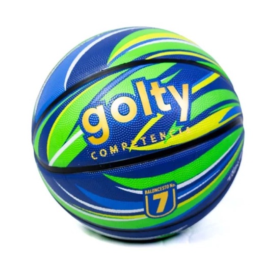 Balón de baloncesto Golty Competencia Tributo No.7, verde y azul